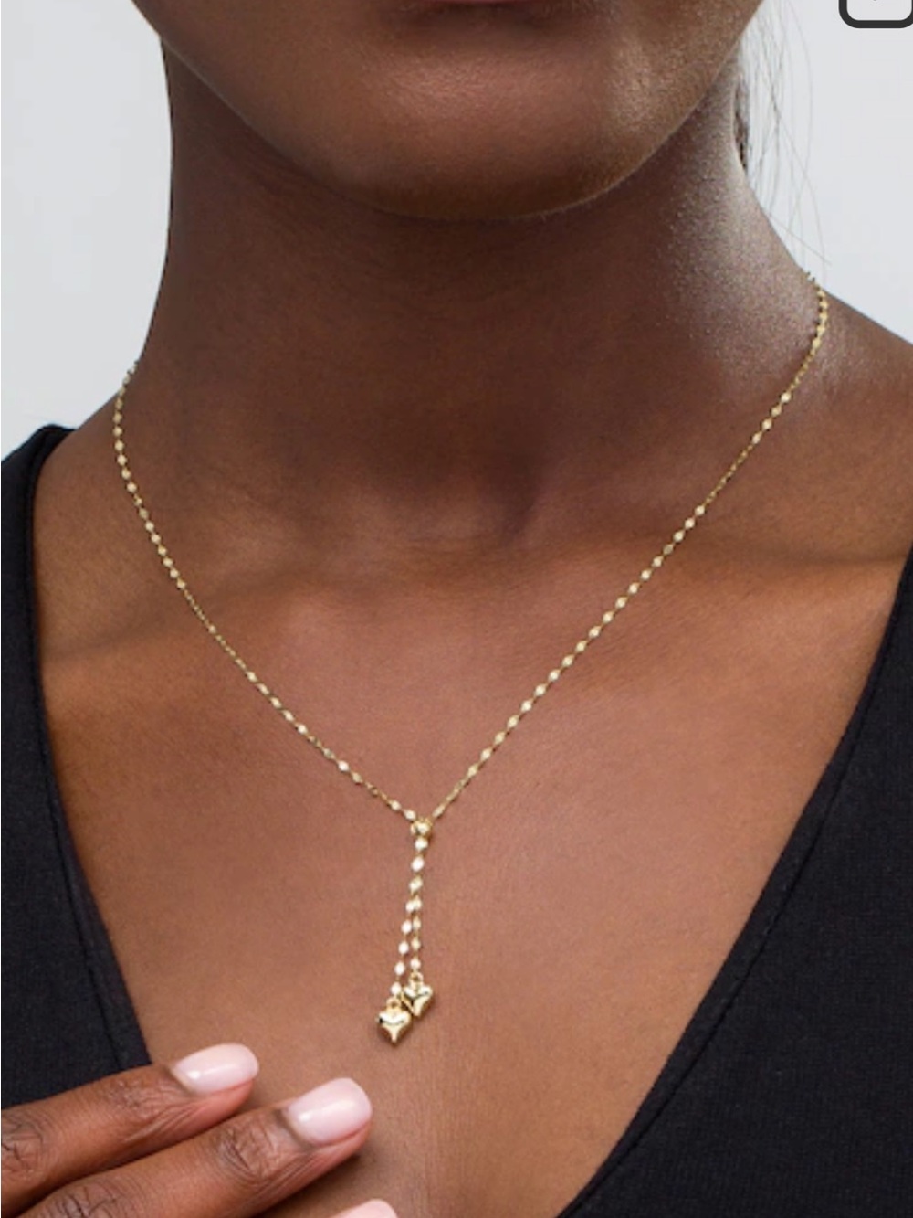 10K Solid Gold Lariat Heart Necklace - People’s Jewelry